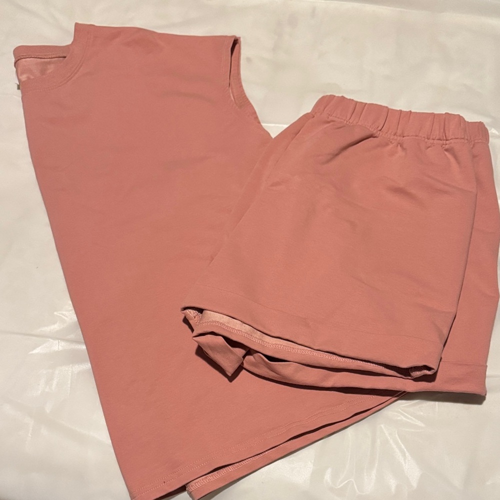 Women's Blush Sleeveless Top and Shorts Set